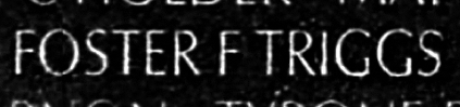 triggs's name engraved in the Wall